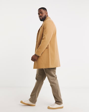 Camel Faux Wool Overcoat