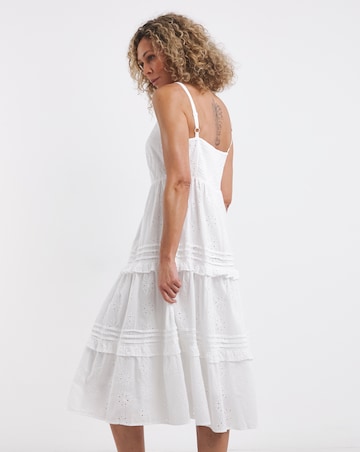 Anise White Broderie Frill Trim Sundress
