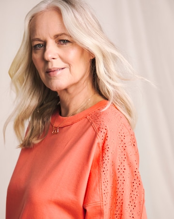 Julipa Pure Cotton Lace Trim Sweatshirt