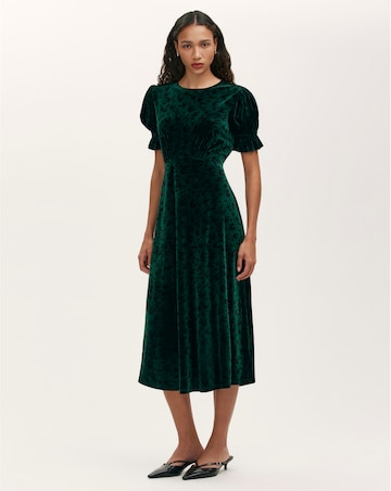 Finery London Animal Print Velvet Dress