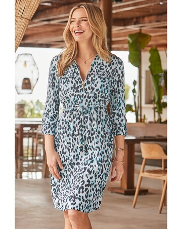 Sosandar Zip Front Pocket Detail Shirt Dress