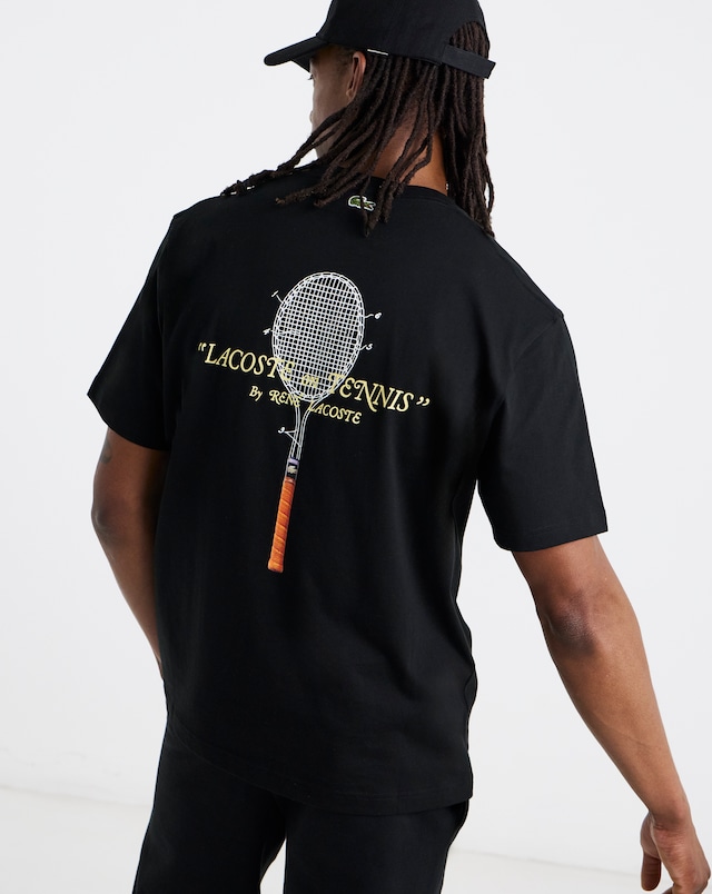Lacoste Short Sleeve Back Graphic T-Shirt - Black