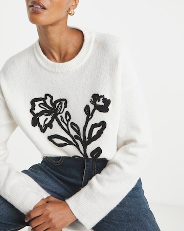 Applique Long Sleeve Knitted Jumper