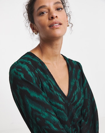 Long Sleeve Textured Jersey Dress