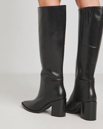 Anthology Yara High Leg Leather Western Boots - Standard Fit (D) & Standard Calf