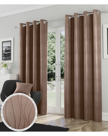 Goodwood Thermal Light Filtering Textured Embossed Eyelet Curtain