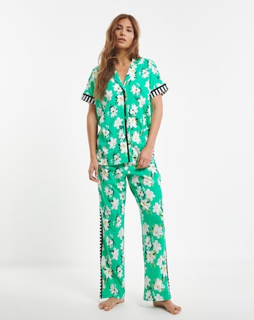 Joe Browns Lily Print Pyjama Set Green Print