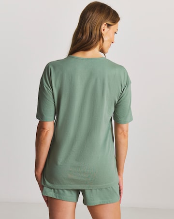 Pretty Secrets Back to Basics Pyjama Short Set Khaki