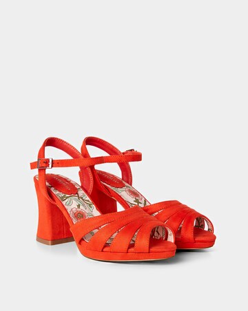 Joe Browns Riviera Peep Toe Block Heel Shoe Standard Fit