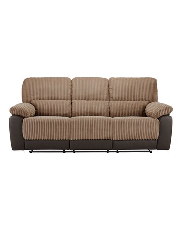 Harlow Fabric/Faux Leather Recliner 3 Seater Sofa
