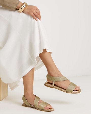 Janna Elasticated Flat Sandals - Extra Wide Fit (EEE)