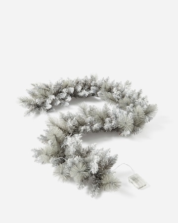 Grey Glitter Pre-Lit Garland - 1.8m
