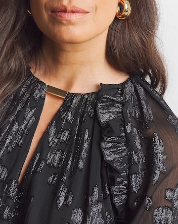 Joanna Hope Long Sleeve Lurex Blouse