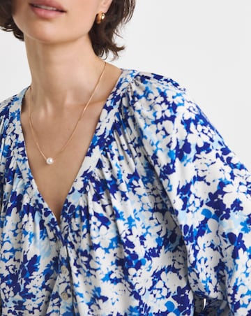 Collarless Button Through Blouse