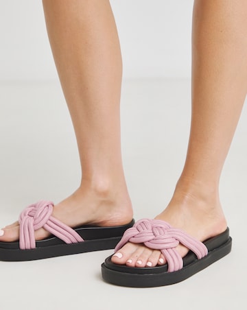 Simply Be Nevada Woven Sliders - Wide Fit (E)