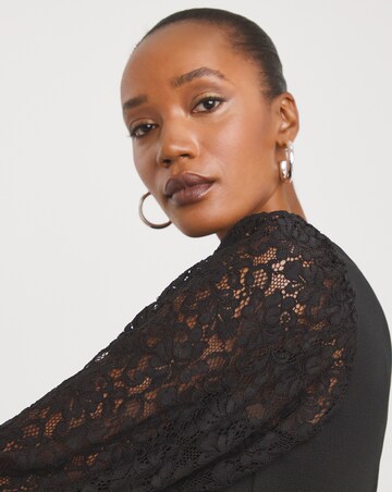 Lace Sleeve Swing Dress