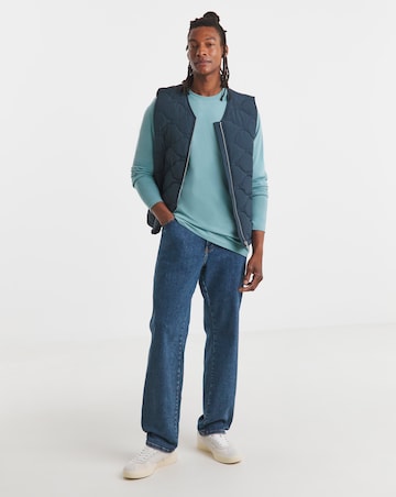 Long Sleeve Crew Neck T-Shirt Long - Blue