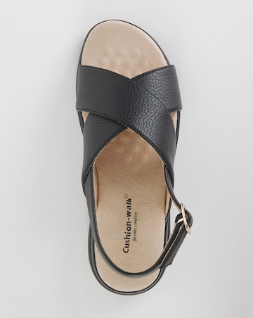 Cushion Walk Black Crossover Sandal -Extra Wide Fit (EEE)
