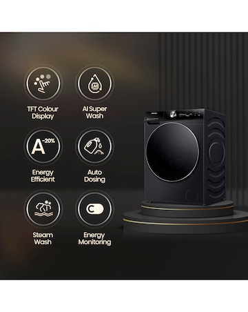Hisense 7 Series WF7S1247BB AI Wifi-enabled 12kg 1400 spin Washing Machine Black