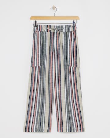 Printed Linen Mix Wide Leg Culotte