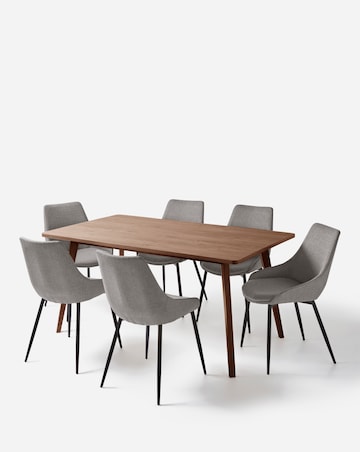 Oslo Dining Table with 6 Etta Fabric Chairs