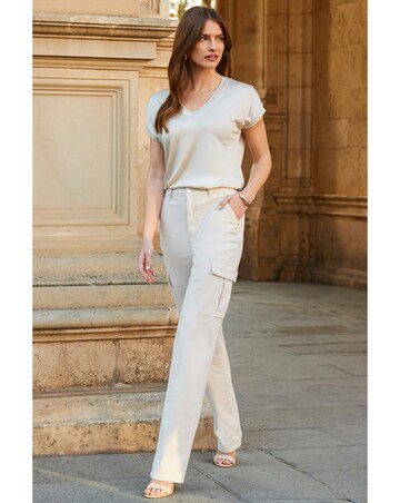 Sosandar Shimmer V Neck T Shirt