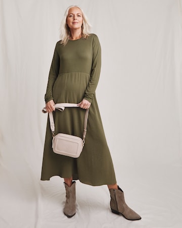 Julipa Mixed Fabric Midi Dress