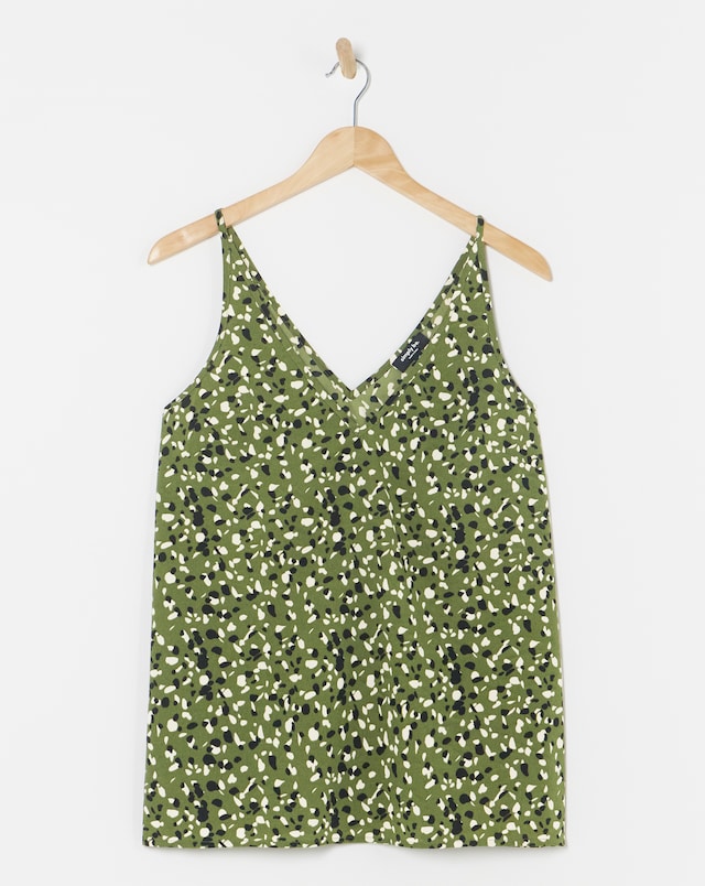 Simply Be Green Print Sleeveless V Neck Cami