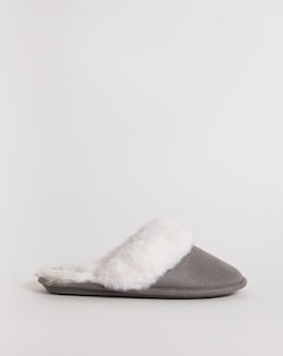 Elyse Faux Fur Mule Slippers - Wide Fit (E)