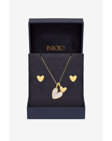 Inicio Gold Mother of Pearl Heart Set