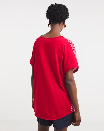 Woven Front V Neck Longline Top