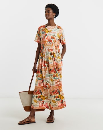 Jersey Half Sleeve Smock Dress