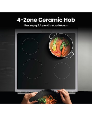 Hisense HDCEC6C20X 60cm Electric Double Cooker - Grey