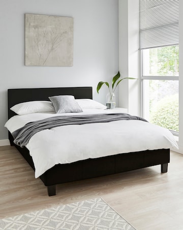 Hayden Faux Leather Bed Frame with 3 Layer Memory Foam Hybrid Mattress