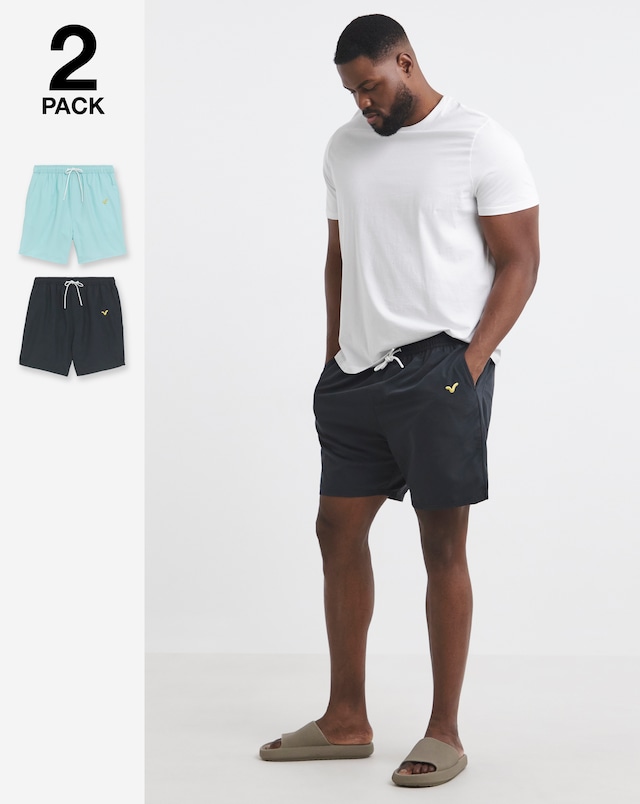 Voi Storm 2 Pack Swim Shorts - Black/Blue