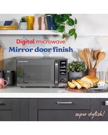 Russell Hobbs Midnight 20 Litre Dark Steel Digital Microwave