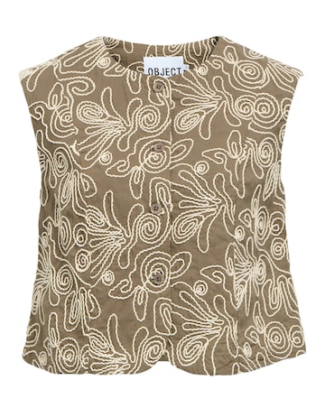 OBJECT Brown Multi Sleeveless Waistcoat