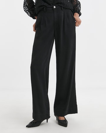Black Wide Leg Lyocell Jeans