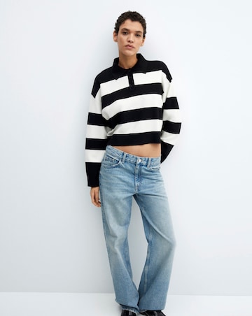 Mango Striped Polo - Neck Sweater