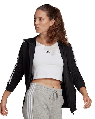 adidas Essentials French Terry 3 Stripes Full Zip Hoodie