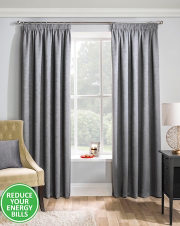 Matrix Light Filtering Textured Embossed Pencil Pleat Thermal Curtain