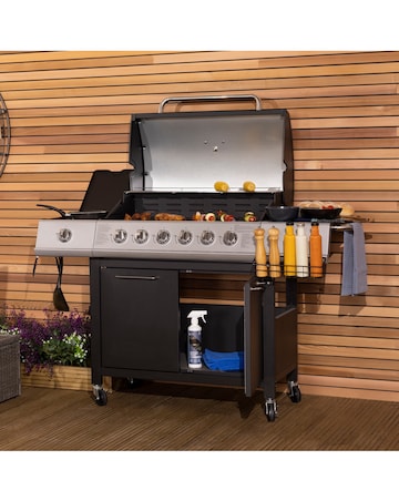 Charles Bentley 6 Burner Gas BBQ with Side Burner