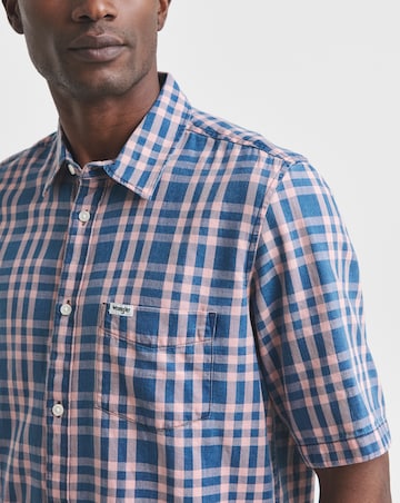 Wrangler Pocket Check Shirt - Blue/Pink
