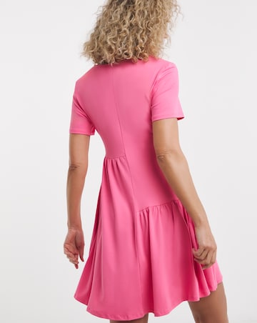 Asymetric Cut Soft Touch Jersey Swing Dress