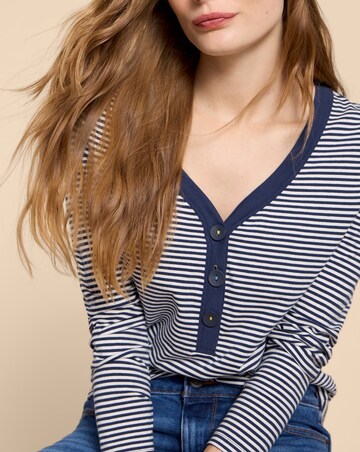 White Stuff Flora V Neck Henley Top