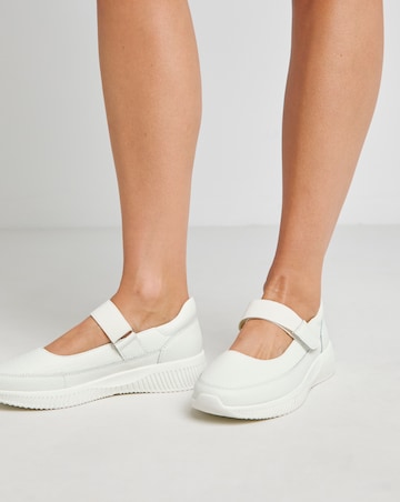 Heavenly Soles Gwen Touch and Close Bar Trainer - Extra Wide Fit (EEE)