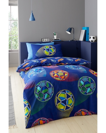 Catherine Lansfield Bright Football Reversible Duvet Cover Set