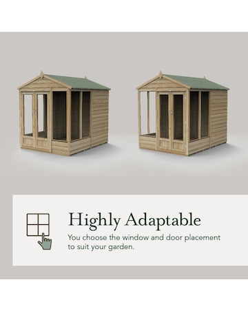 Forest 4LIFE Pent Summerhouse 8x6 - Double Door - 4 Window (Home Delivery)