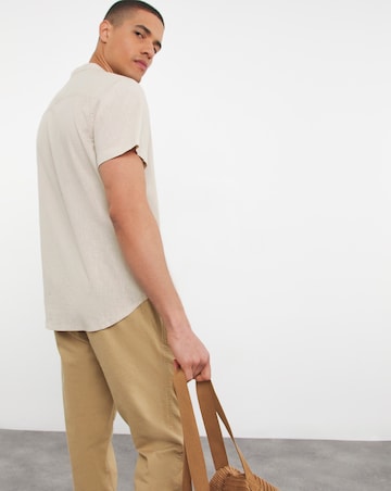 Short Sleeve Grandad Linen Shirt