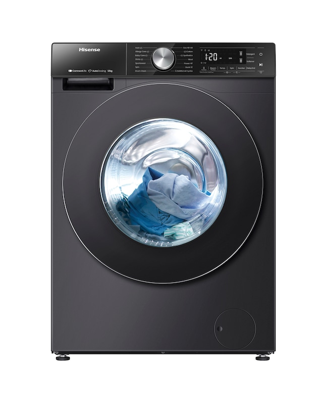 Hisense 5S Series WF5S1245BB 12kg Auto Dosing Washing Machine - Black